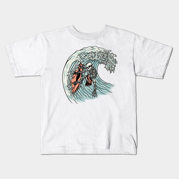 Death Surfer Kids T-Shirt by quilimo